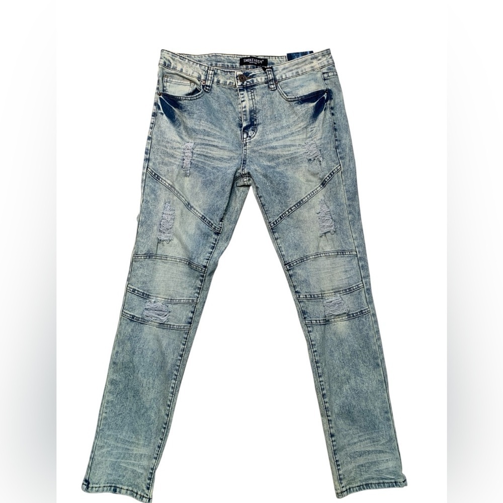 Sz 34x30 Men's Distressed Blue Jeans